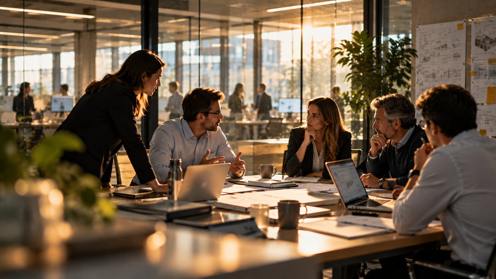 Persones reunides en una oficina prenent decisions