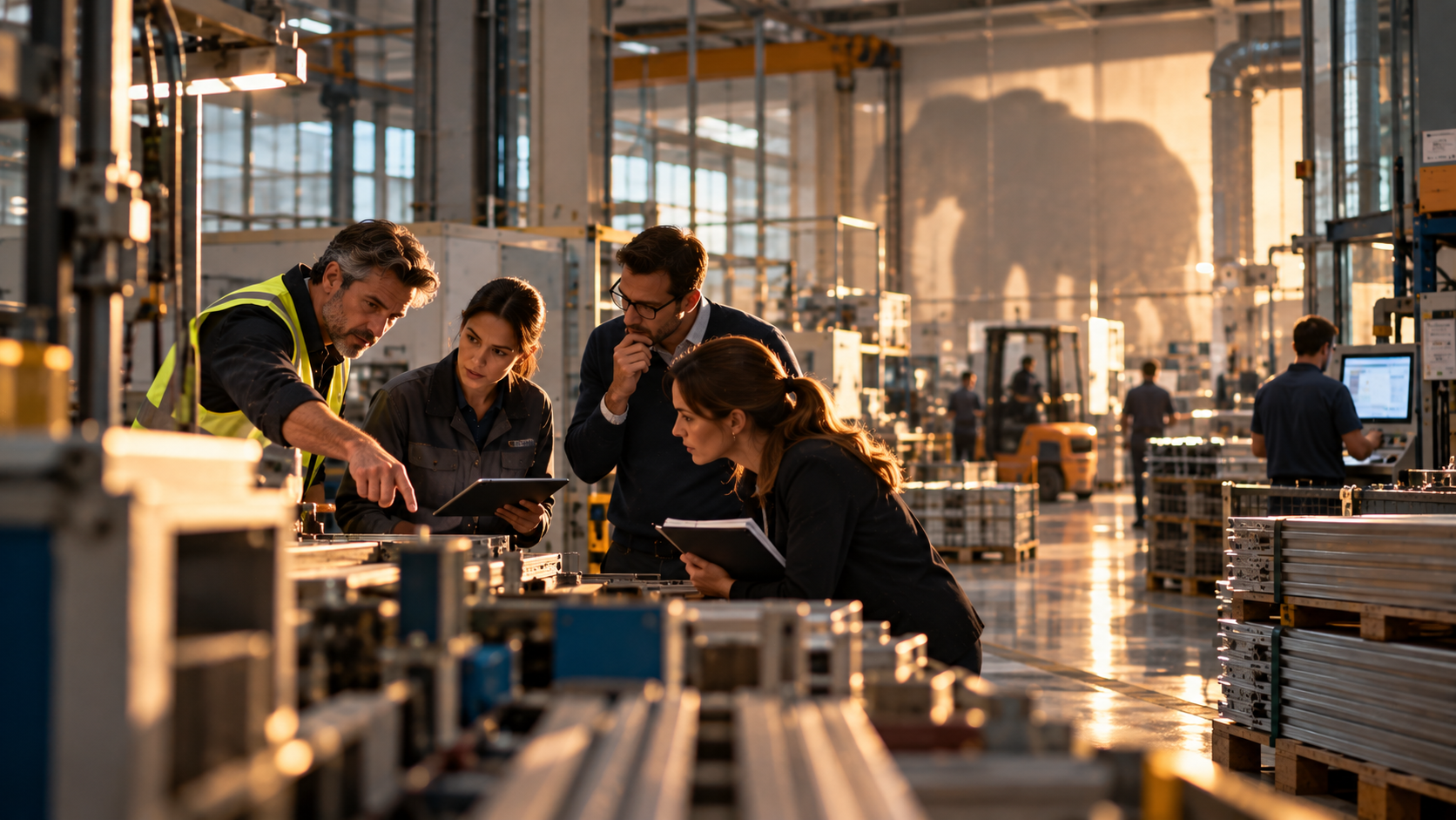 Un equip investiga un problema a la planta industrial