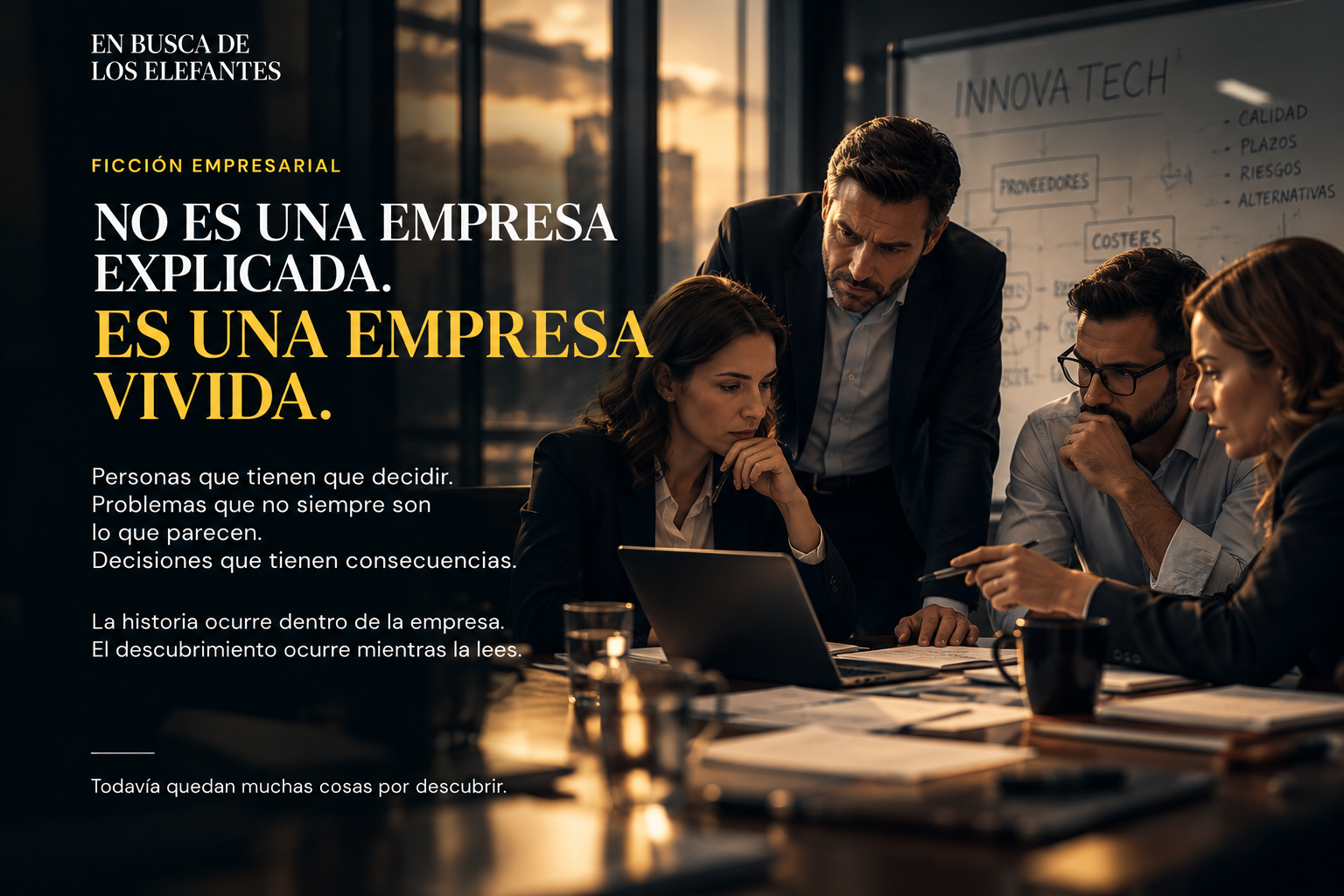 Un equip analitza decisions al voltant d’una tauleta
